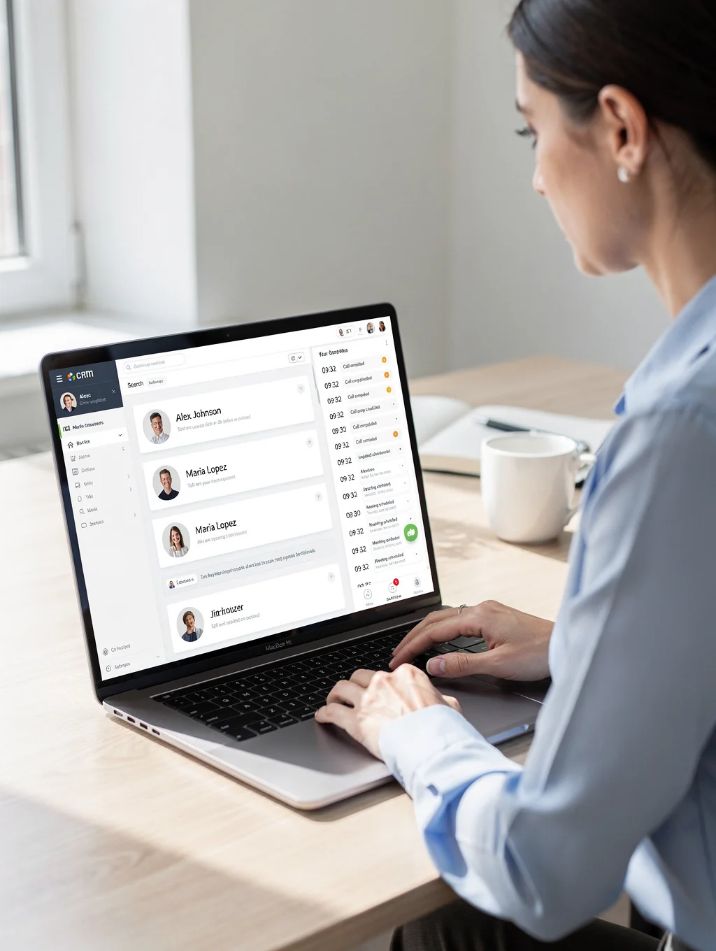 CRM interface displaying customer order history and preferences